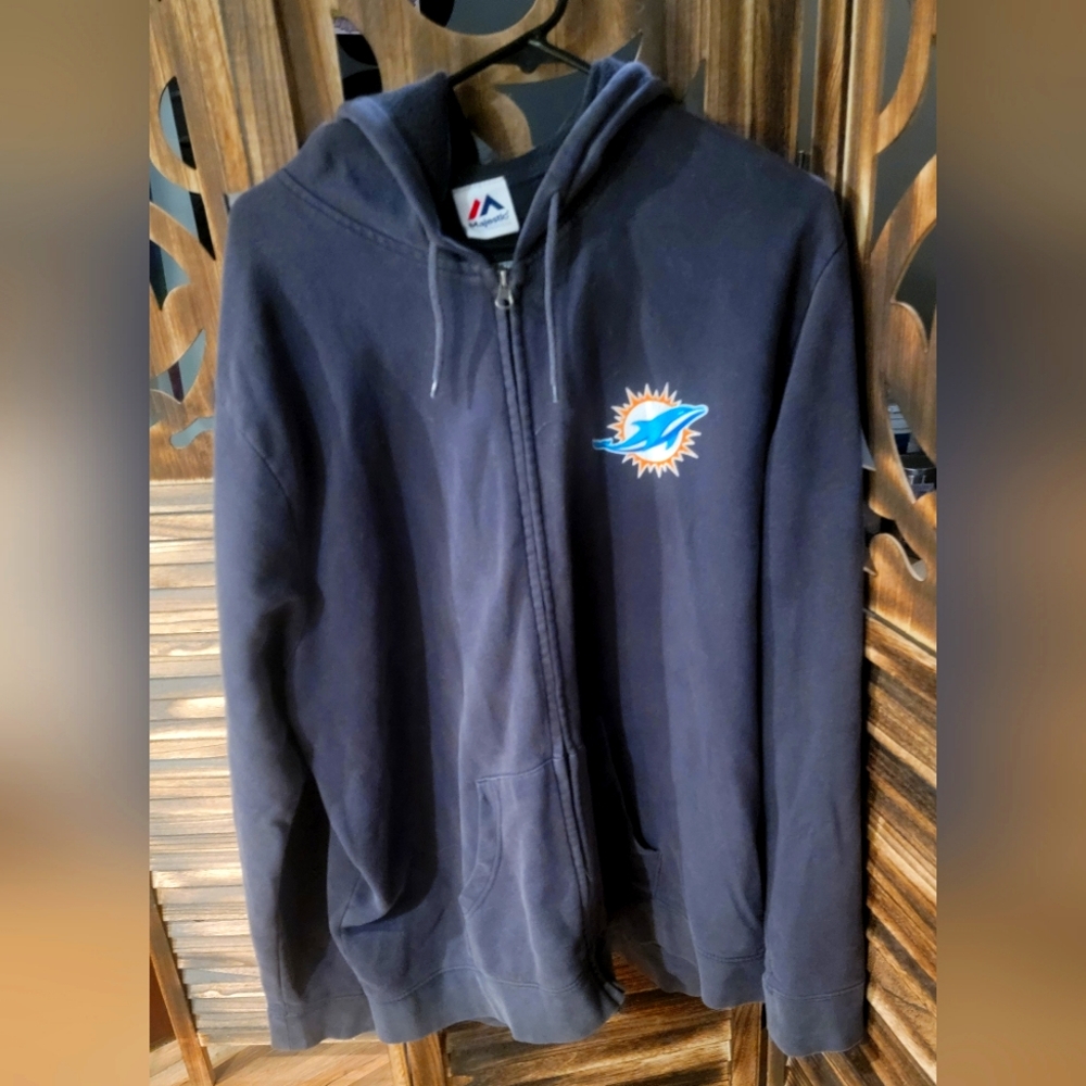 💥3 / 25$, Mens XL Miami Dolphins zip-up hoodie